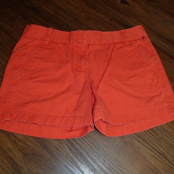 J Crew orange chino short "broken in"